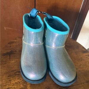 UGG Kids Teal Iridescent Rain Boots